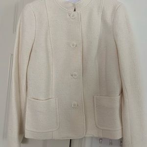 Talbots size 12 White Boiled Wool Jacket